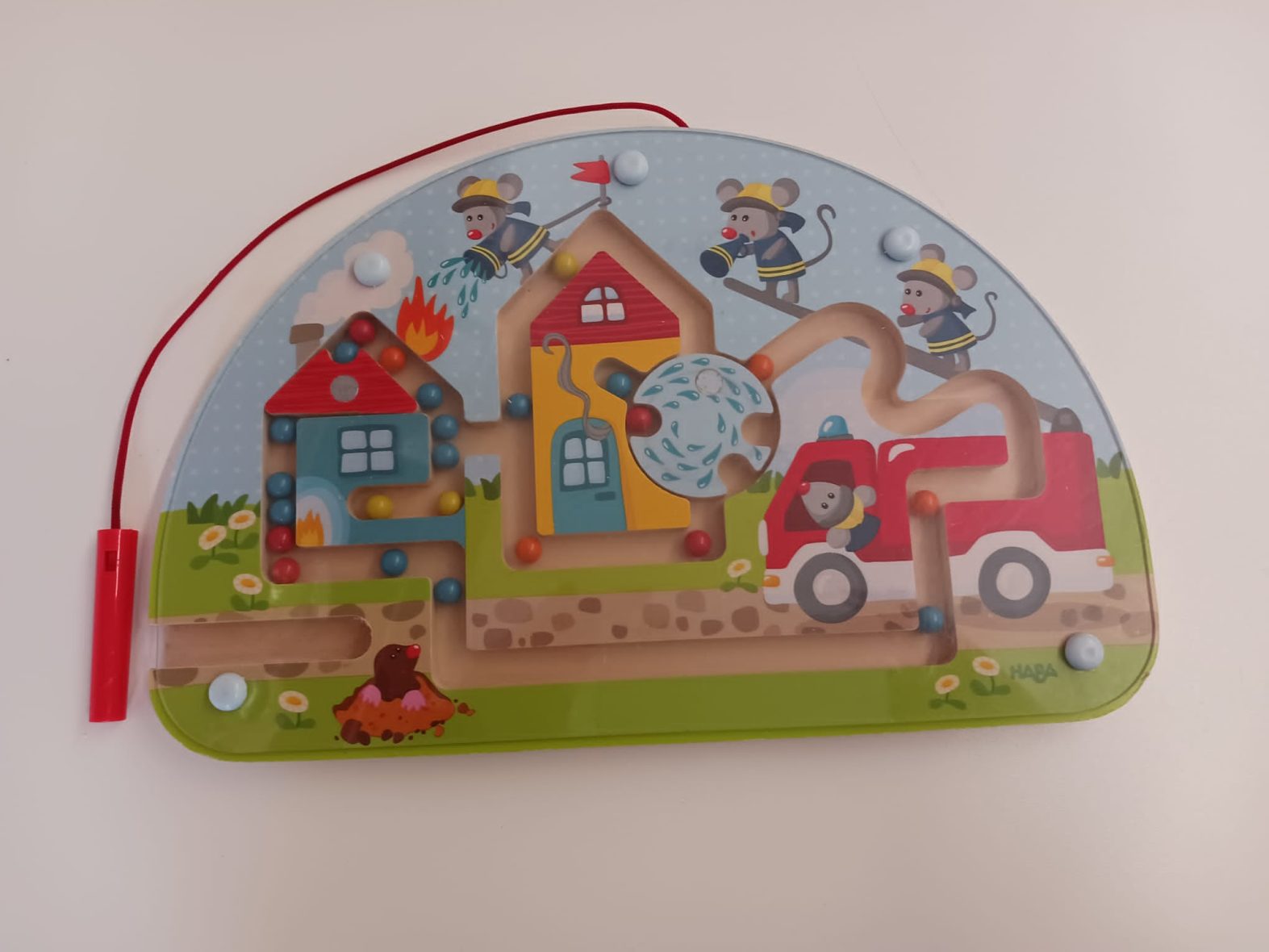 HABA Spiel Feuerwehr mit Magnetstift